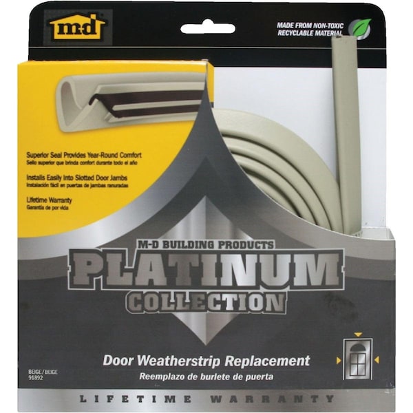 M-D Building Products 84in. Beige Door Jambs Weatherstrip Replacement 91892 - main